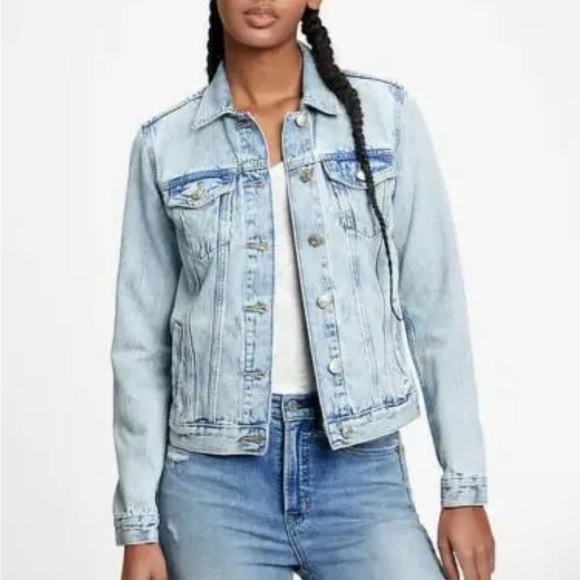 GAP DISTRESSED ICON DENIM JEAN JACKET SIZE SMALL - Picture 1 of 15